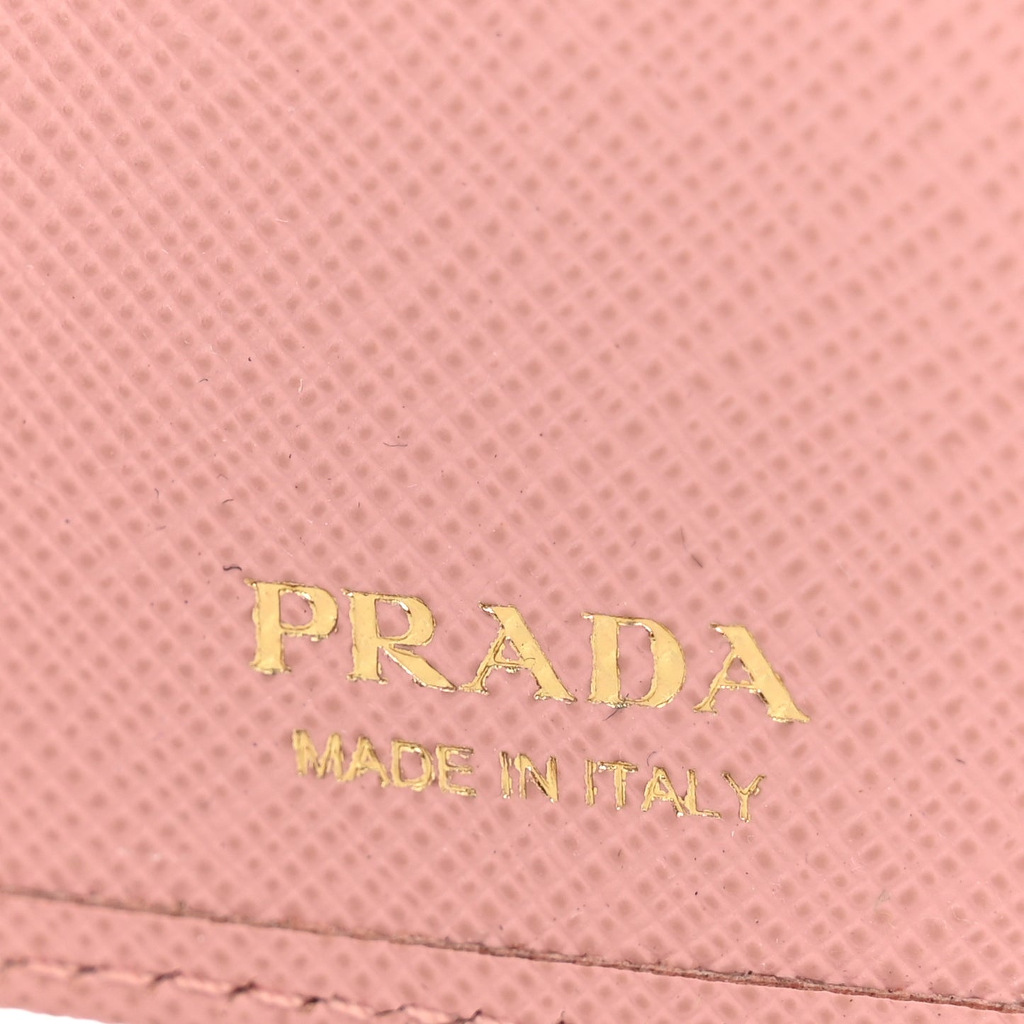 Saffiano Calfskin Triangle Continental Wallet Baby Pink