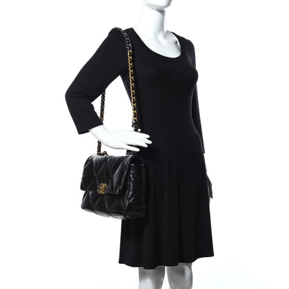 Chanel Goatskin Quilted Large 19 Flap Black 2 of 11
