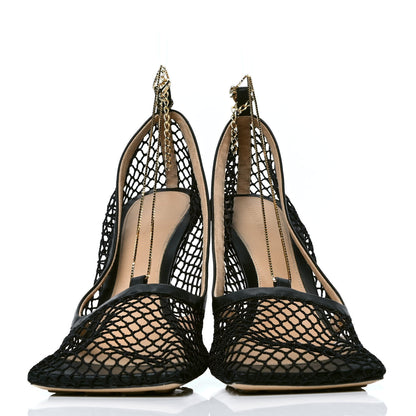 Bottega Veneta Mesh Calfskin Chain Stretch Pumps 41 Black 2 of 5