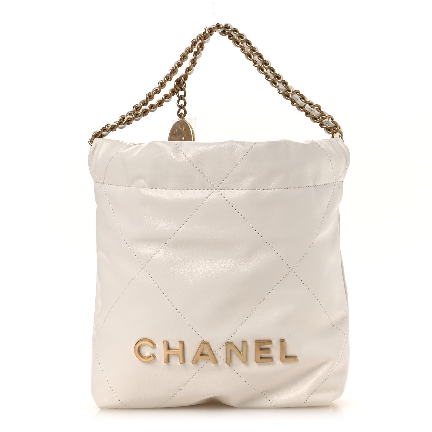 Chanel Shiny Calfskin Quilted Mini Chanel 22 White 1 of 11