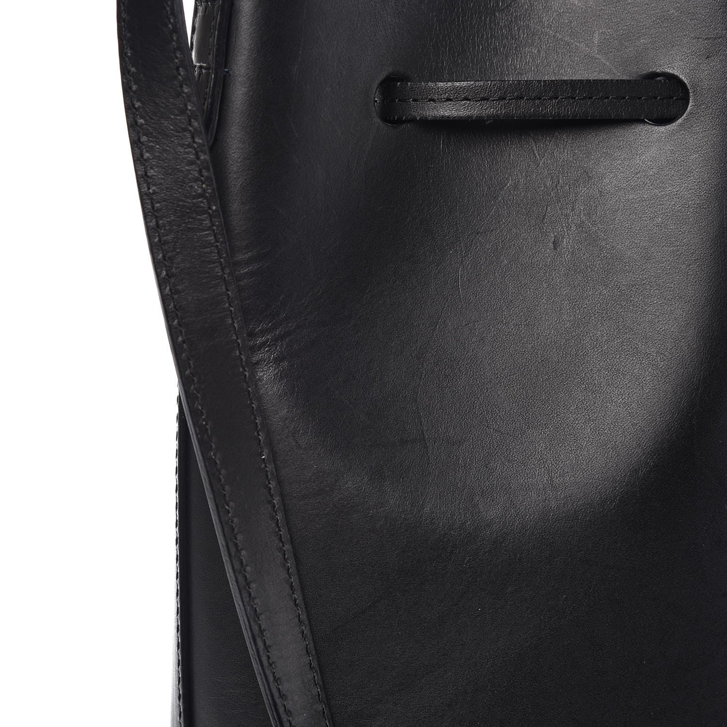 Mansur Gavriel Vegetable Tanned Calfskin Bucket Bag Black Blu 9 of 13