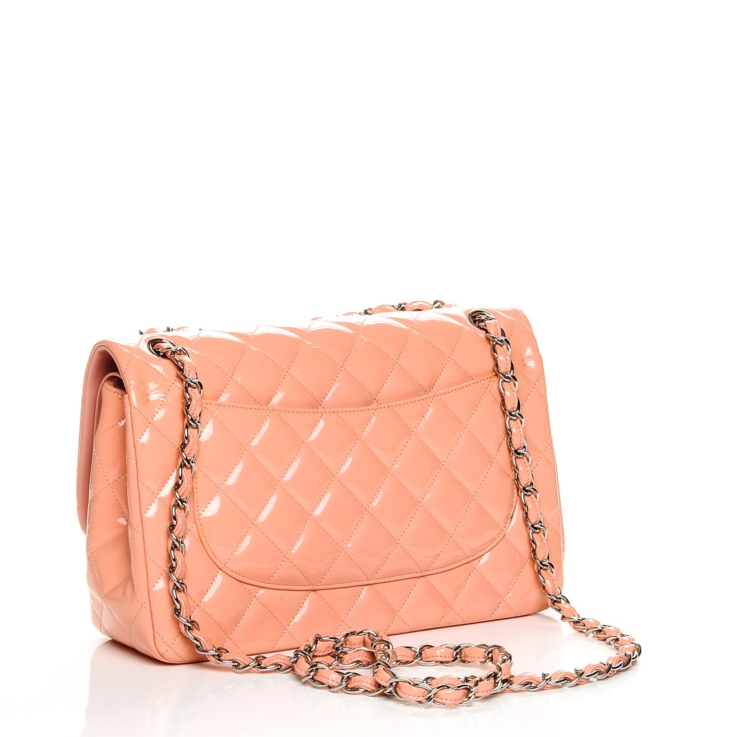 Chanel Patent Quilted Jumbo Double Flap Pink 3 of 7