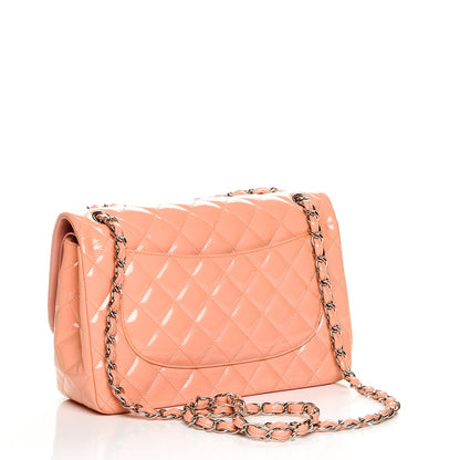 Chanel Patent Quilted Jumbo Double Flap Pink 3 of 7