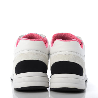 Chanel Calfskin Fabric Sneakers 37 White Silver Fluo Pink 6 of 9