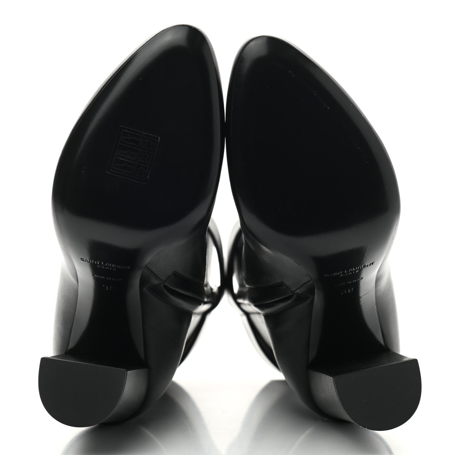 Saint Laurent Calfskin Joplin Buckle Booties 38 Black 5 of 6