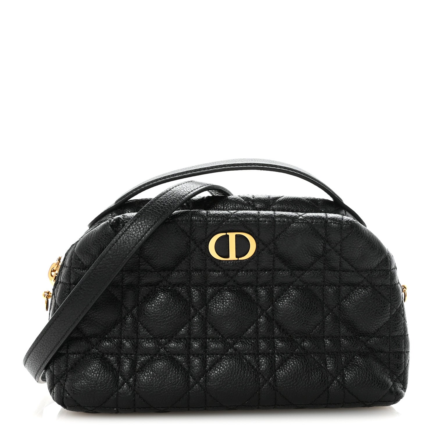 Christian Dior Supple Calfskin Cannage D-Cosy Pouch Black 1 of 9