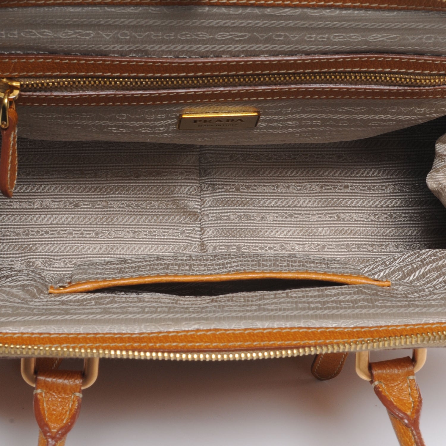 Prada Leather Frame Tote Deserto 8 of 10