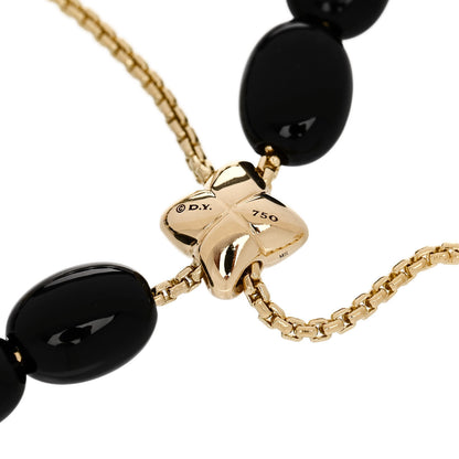 David Yurman 18K Yellow Gold Onyx Bijoux Spiritual Beads Bracelet 3 of 4