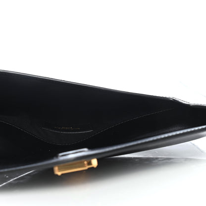 Saint Laurent Smooth Shiny Calfskin Monogram Uptown Pouch Black 4 of 4