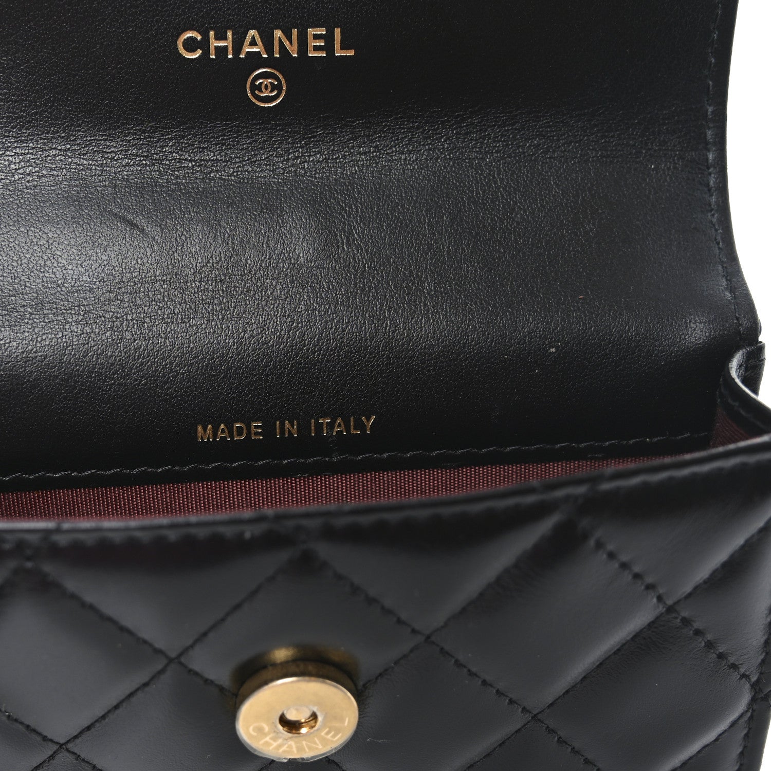 Chanel Calfskin Quilted Perfect Fit Coin Purse With Chain Black 7 of 11