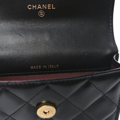 Chanel Calfskin Quilted Perfect Fit Coin Purse With Chain Black 7 of 11