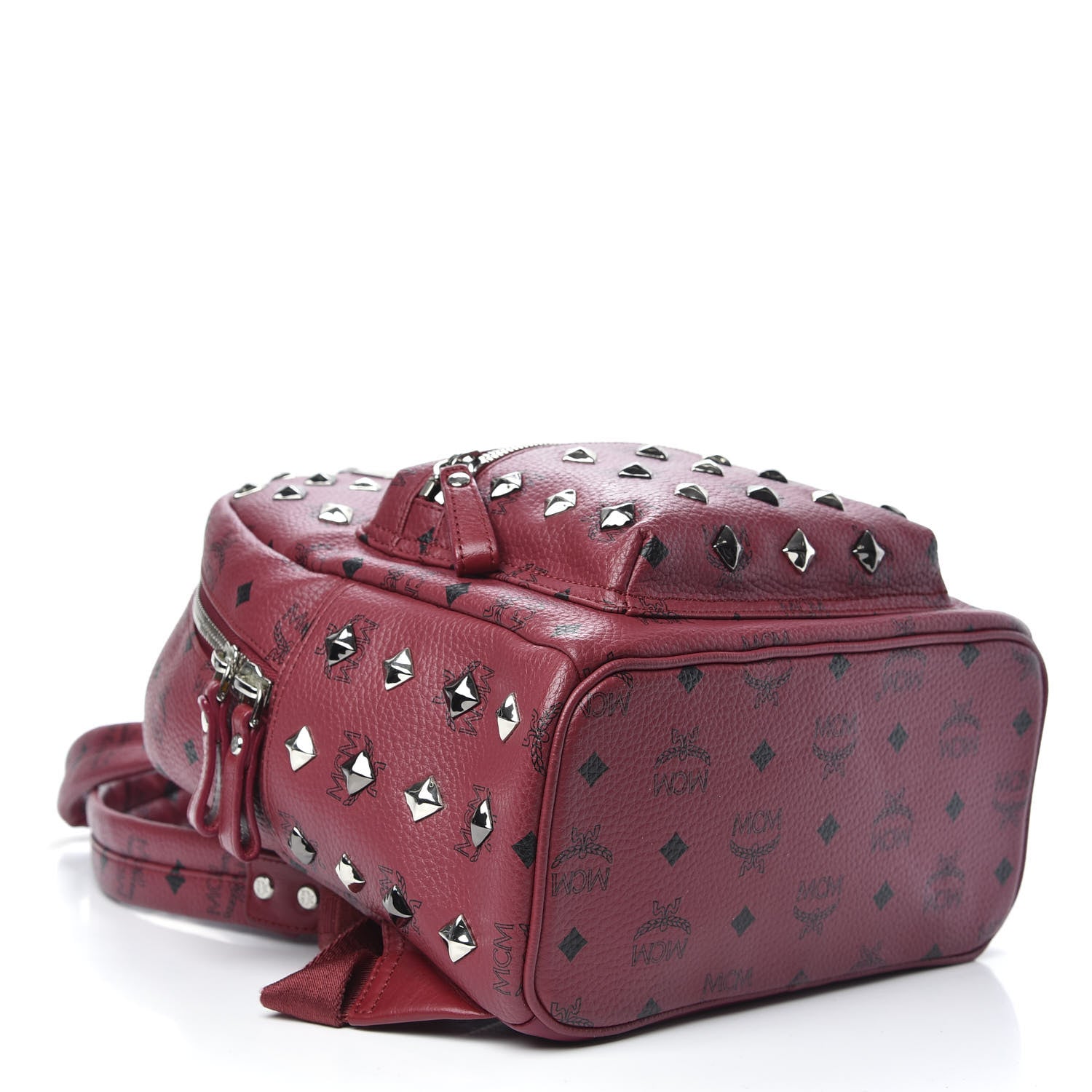 MCM Visetos Studded Small Stark Backpack Scooter Red 3 of 7
