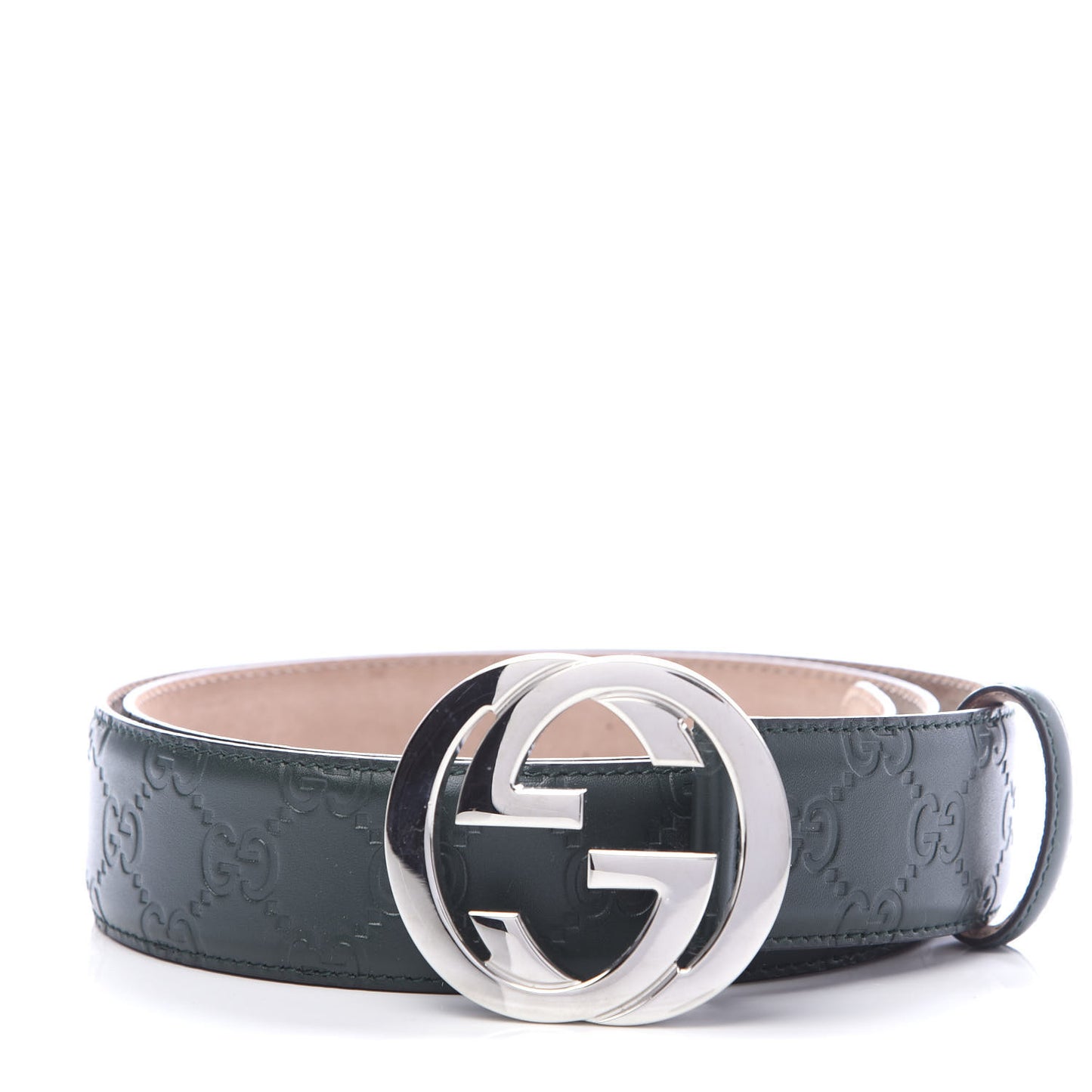 Guccissima Signature Interlocking G 40mm Belt 95 38 Verde