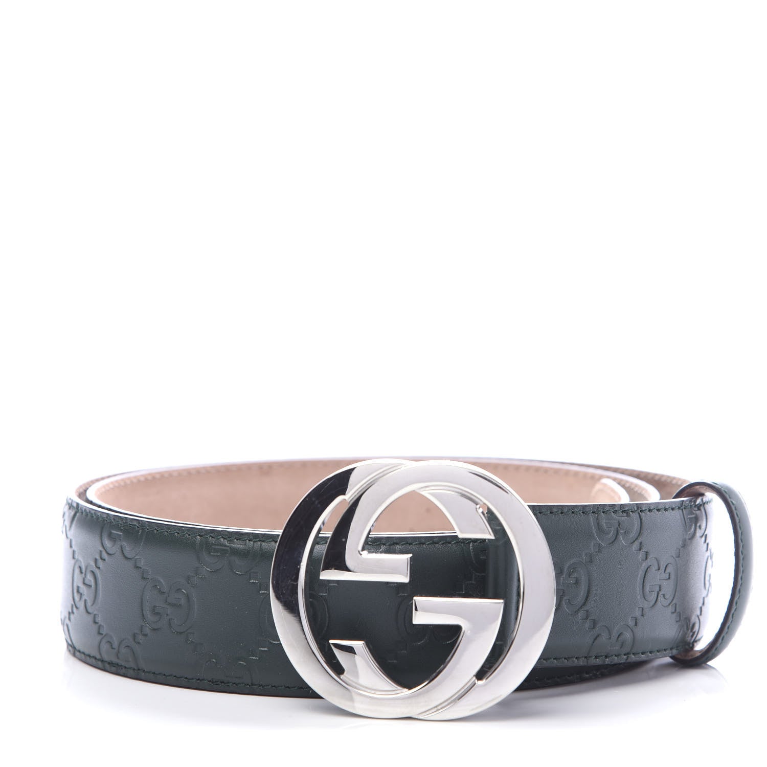 Gucci Guccissima Signature Interlocking G 40mm Belt 95 38 Verde 1 of 5