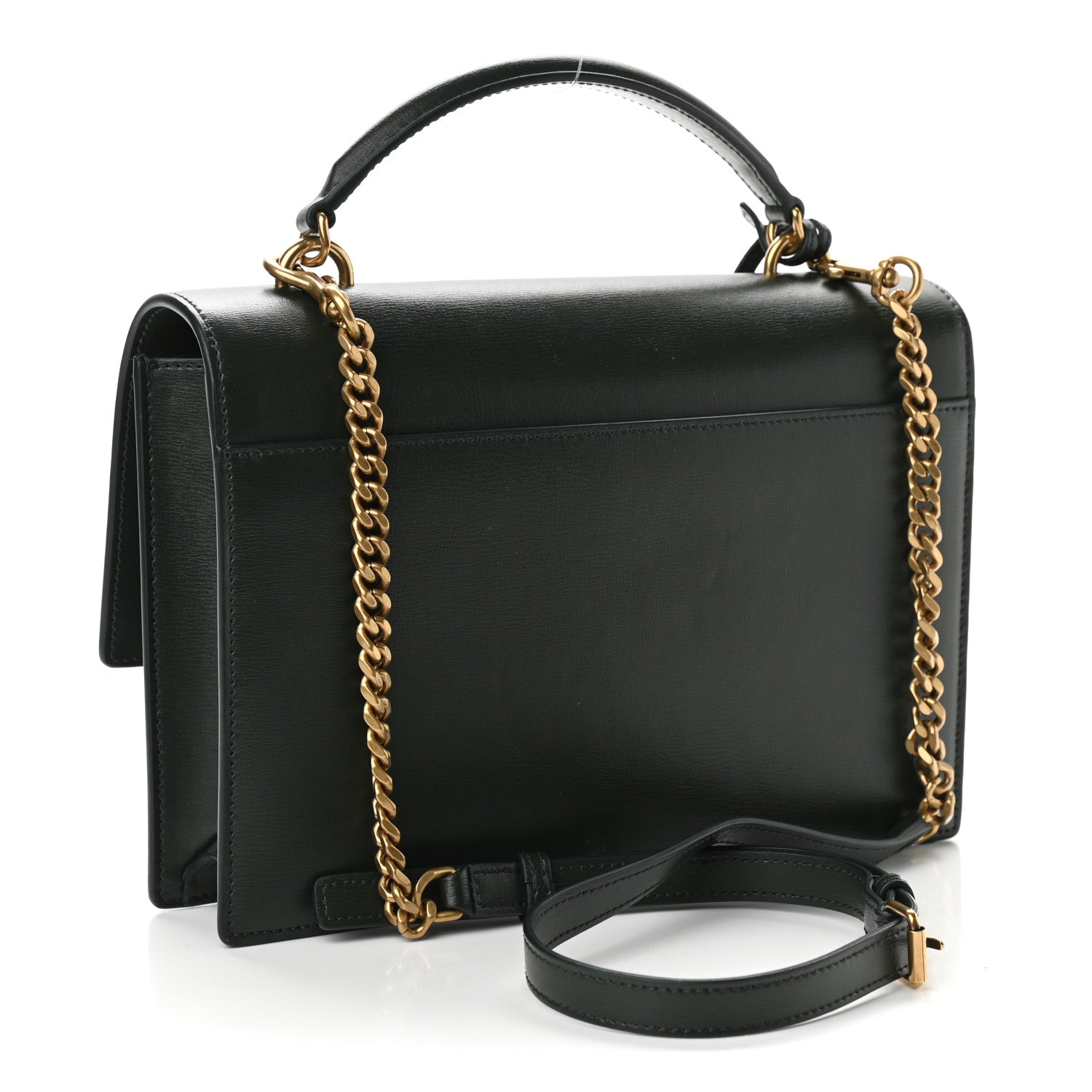 Saint Laurent Calfskin Medium Monogram Sunset Dark Green 2 of 10