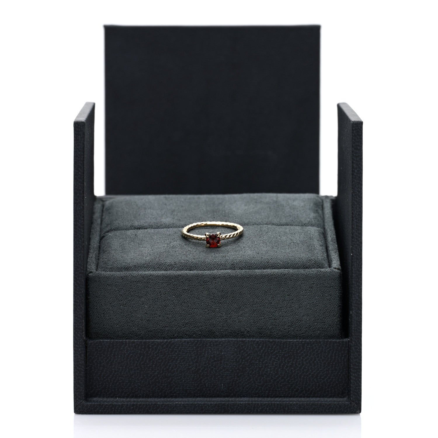 David Yurman 18K Yellow Gold Garnet 4mm Chatelaine Kids Ring 46 3.75 5 of 5