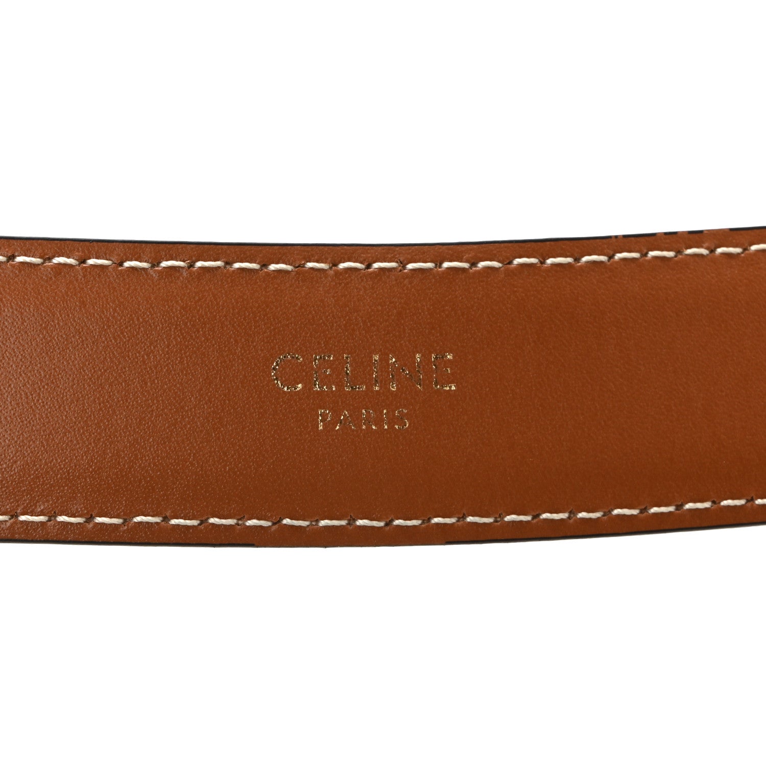 Celine Box Calfskin Medium 25mm Triomphe Belt 80 32 Tan 3 of 6