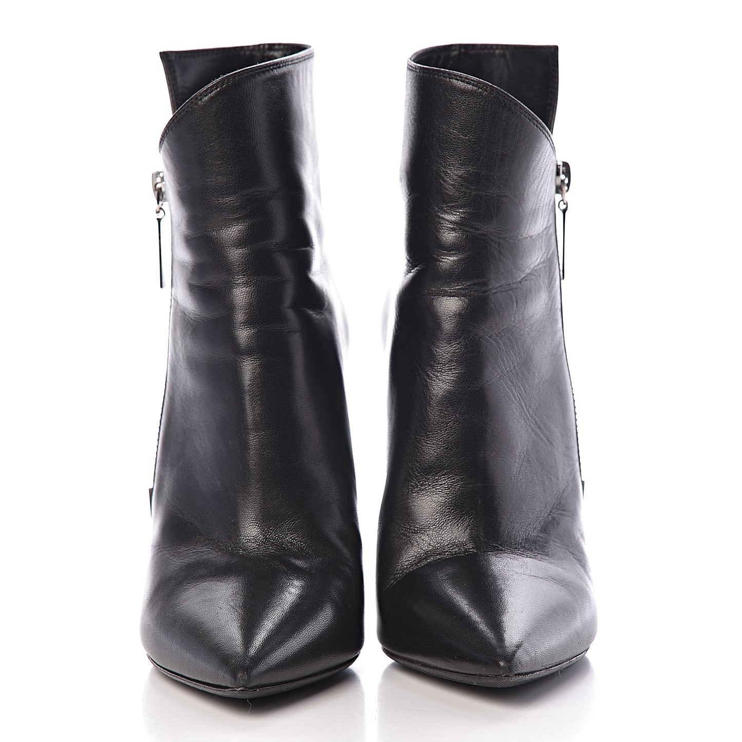 Calfskin Niki 105 Wedge Booties 35.5 Black