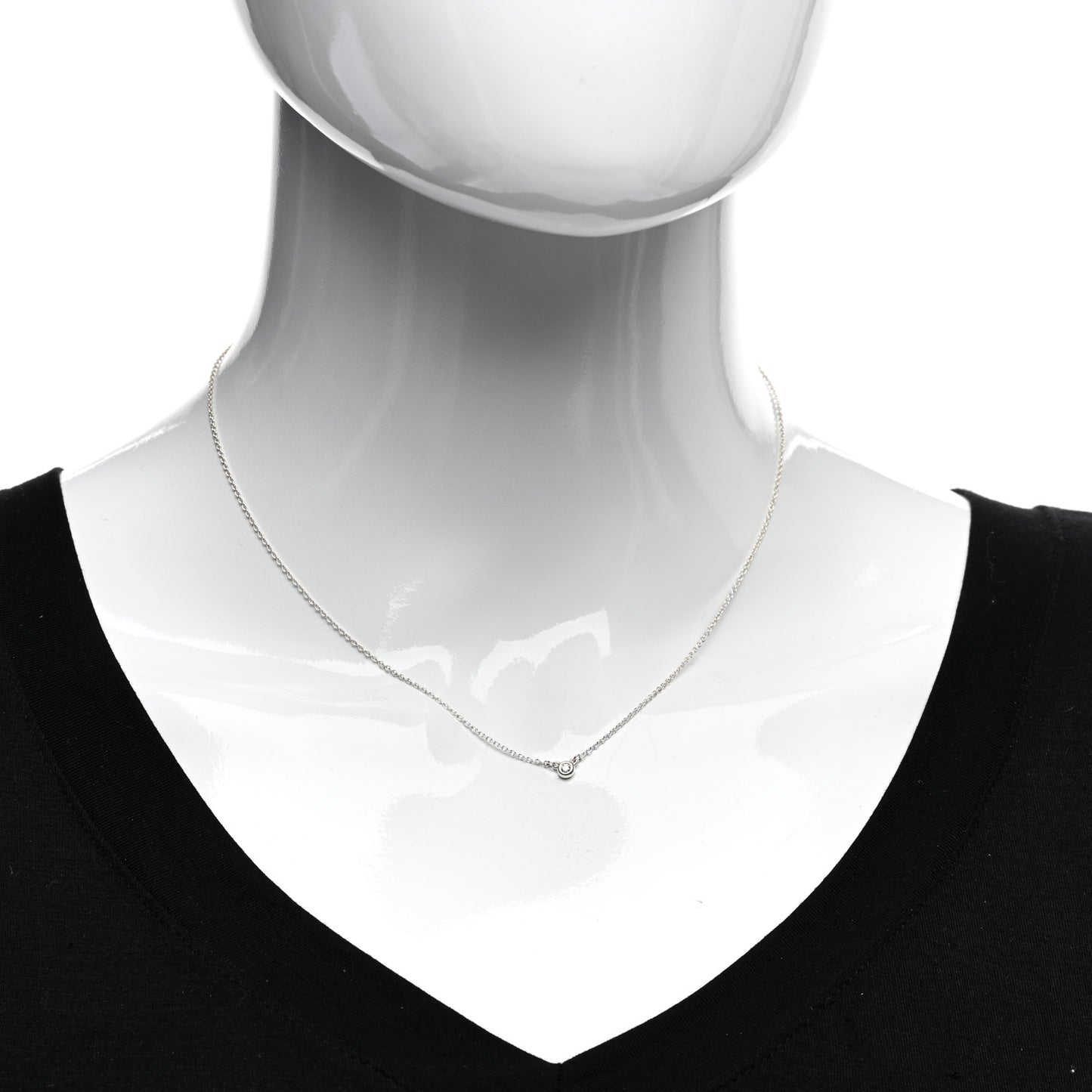 Sterling Silver Diamond .03ct Elsa Peretti Diamonds by the Yard Pendant Necklace