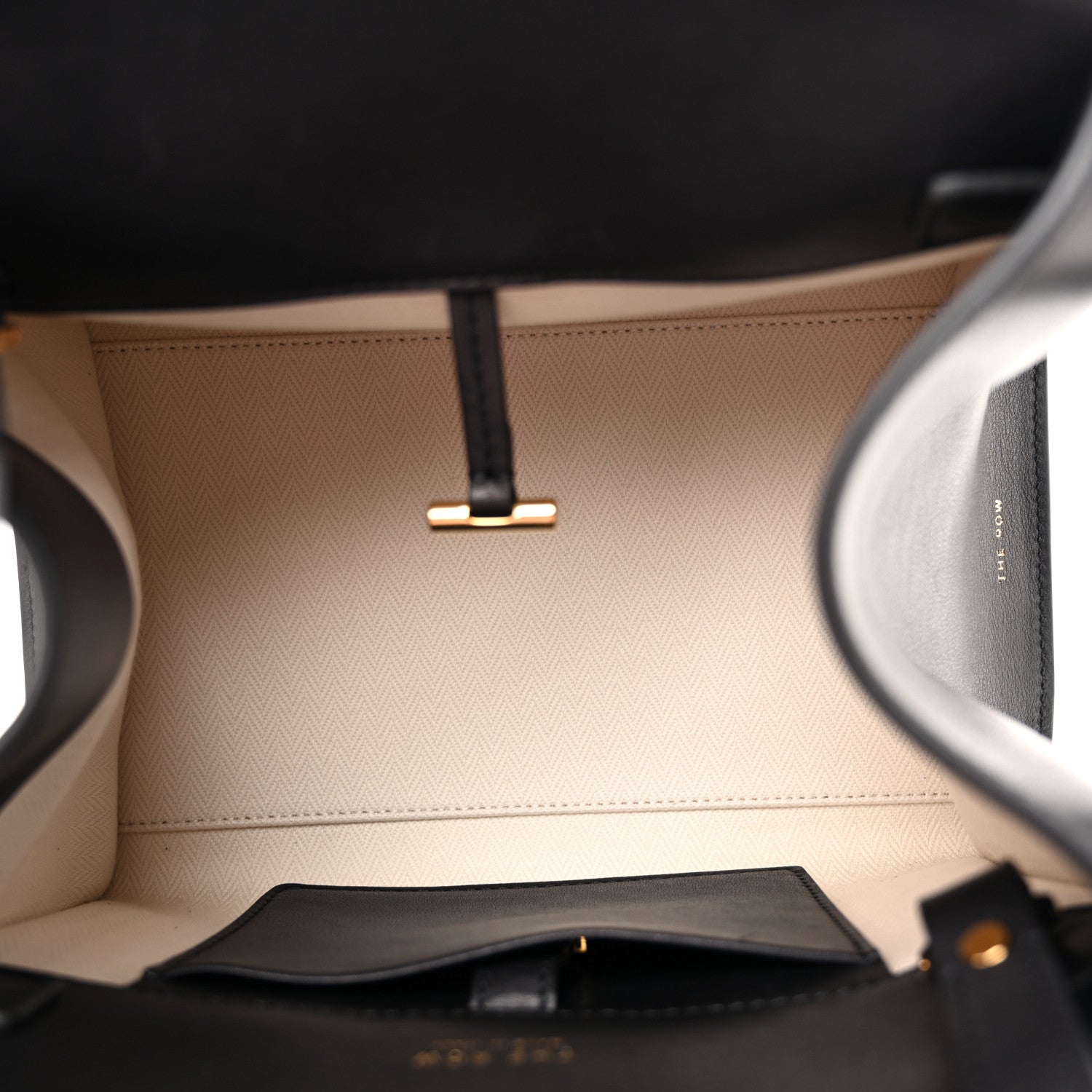 The Row Polished Saddle Calfskin Soft Margaux 10 Bag Black 6 of 10