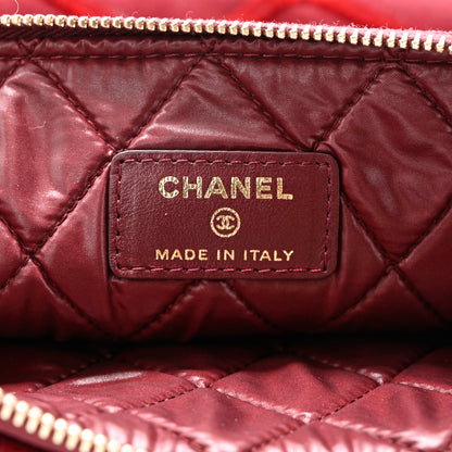 Chanel Velvet Quilted Medium Cosmetic Case Burgundy 5 of 7