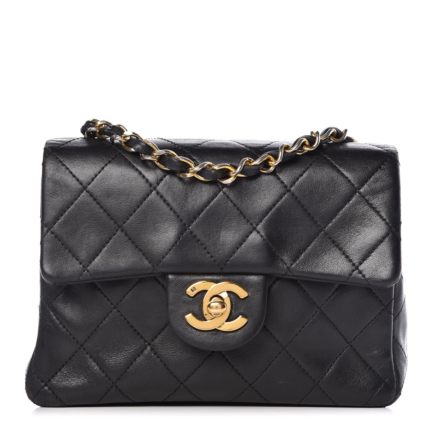 Chanel Lambskin Quilted Mini Square Flap Black 1 of 10