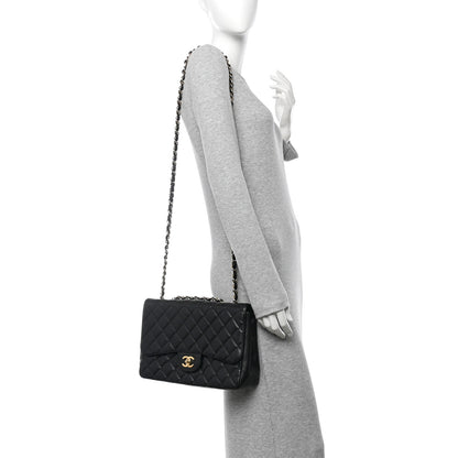 Chanel Caviar Quilted Jumbo Single Flap Black 2 of 12