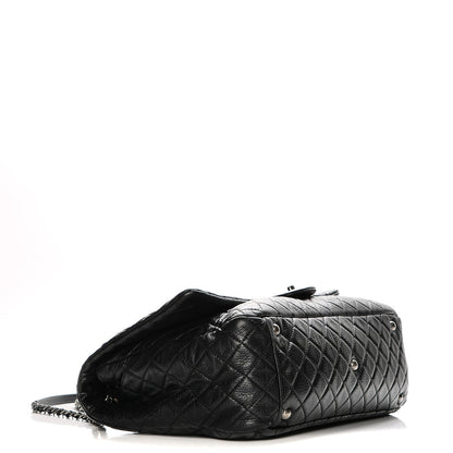 Chanel Calfskin Quilted XXL Travel Flap Bag Black 6 of 9