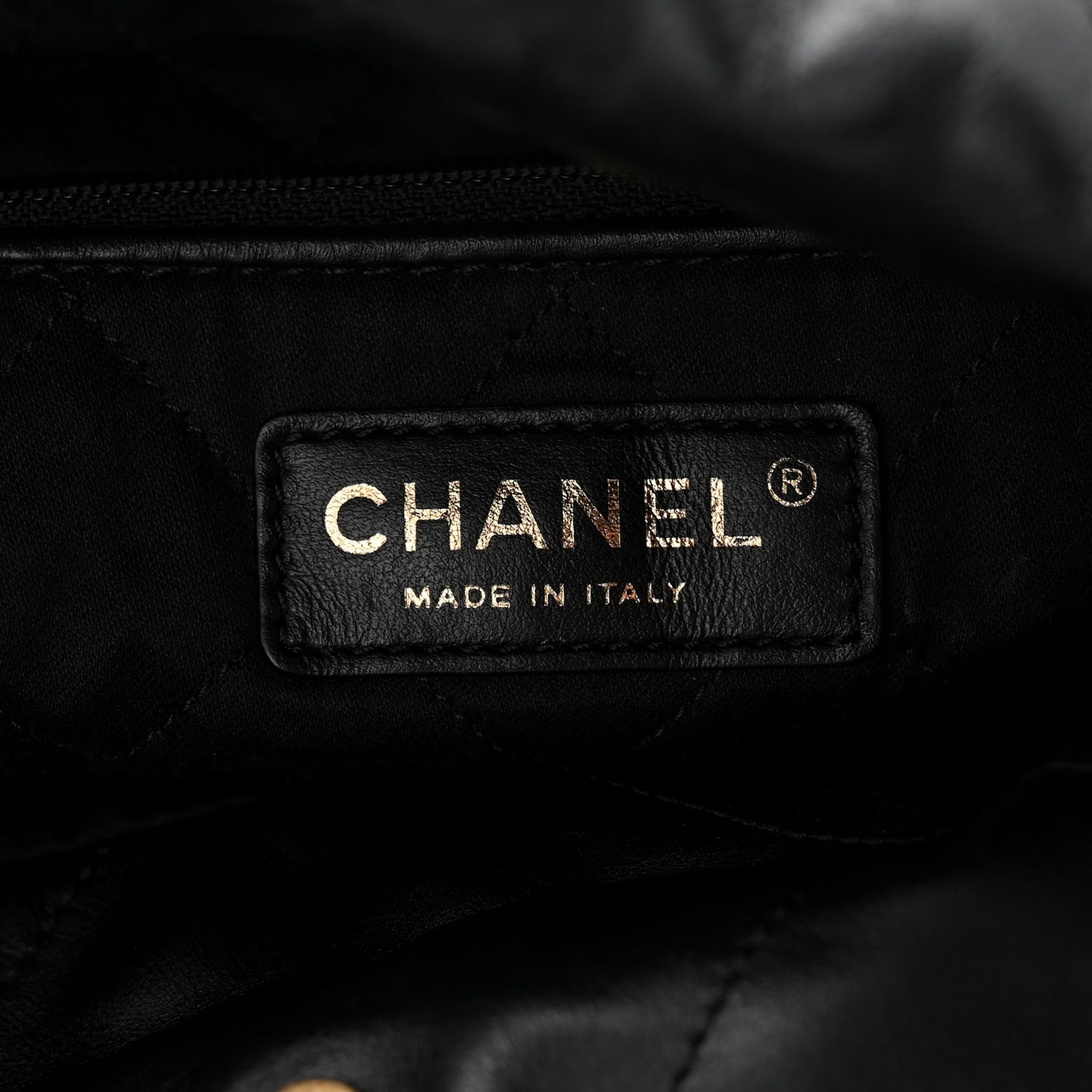 Shiny Calfskin Quilted Small Chanel 22 Black