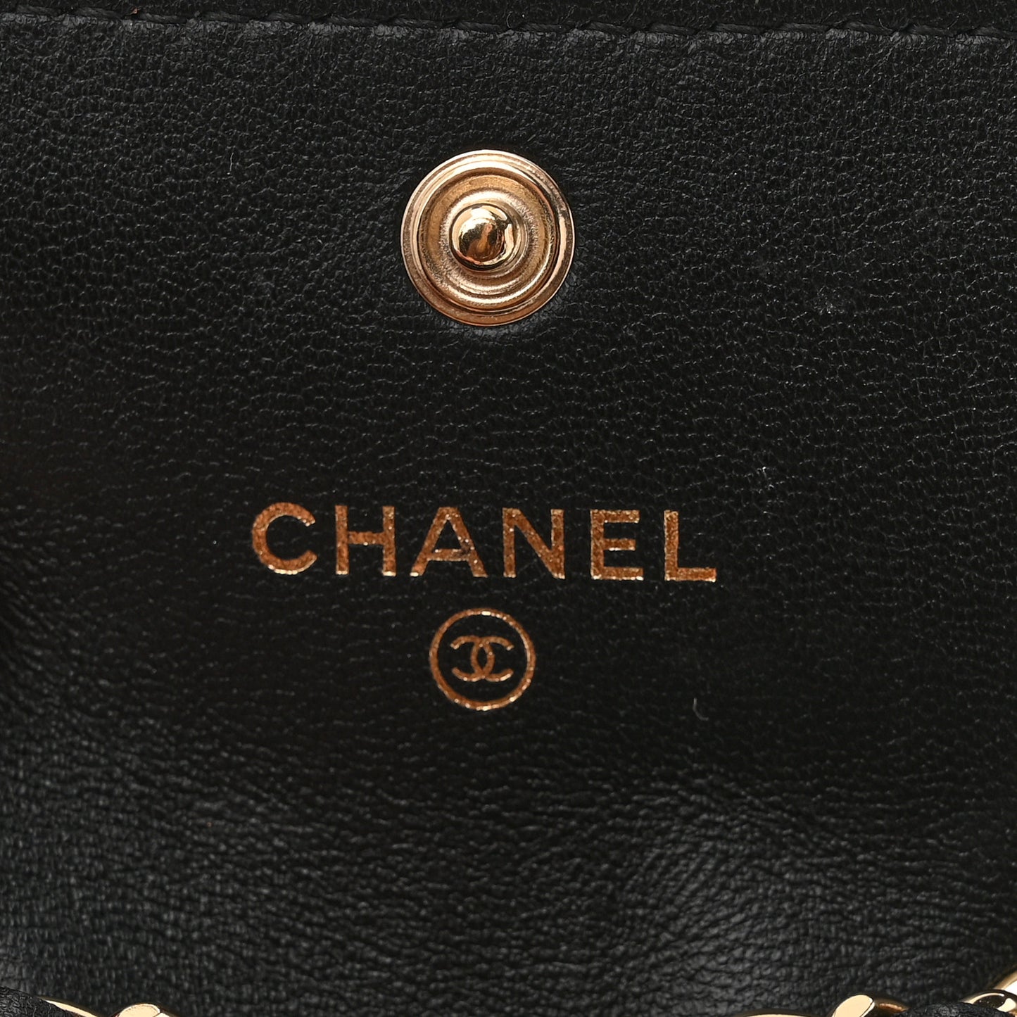 Lambskin Camellia Embossed Chain Belt Bag Black