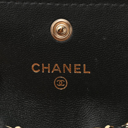 Chanel Lambskin Camellia Embossed Chain Belt Bag Black 6 of 12