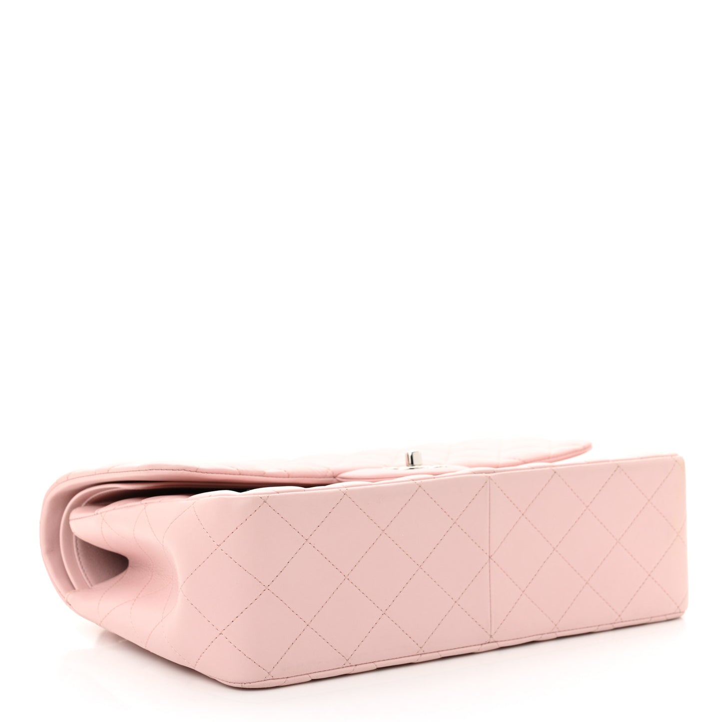 Lambskin Quilted Jumbo Double Flap Light Pink