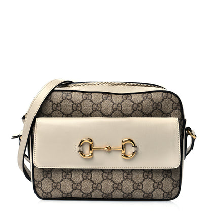 Gucci GG Supreme Monogram Small Horsebit 1955 Shoulder Bag Beige Mystic White 1 of 11