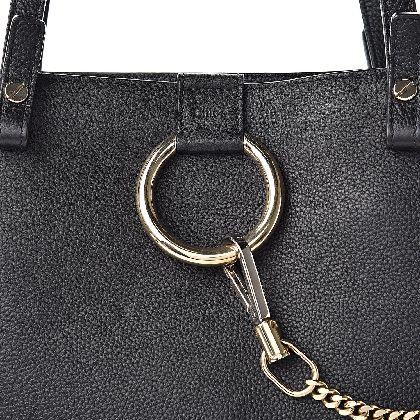 Grained Calfskin Suede Medium Faye Tote Black
