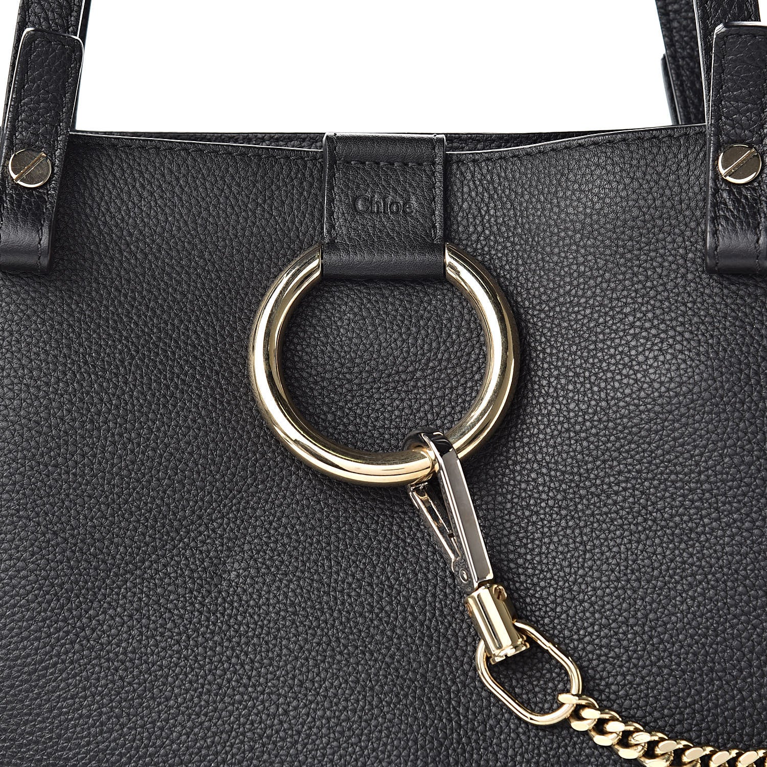 Chloe Grained Calfskin Suede Medium Faye Tote Black 8 of 11