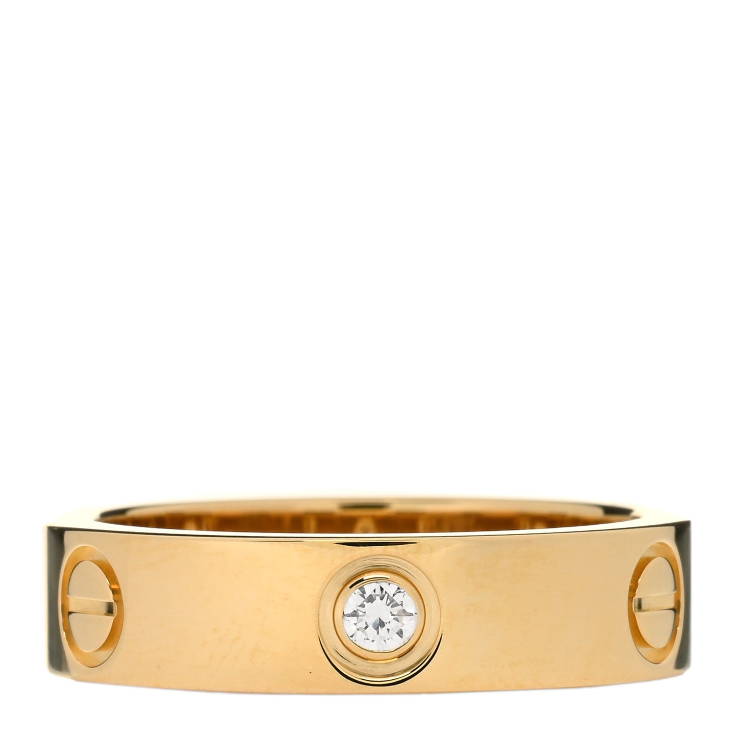 18K Yellow Gold 3 Diamond 5.5mm LOVE Ring 60 9