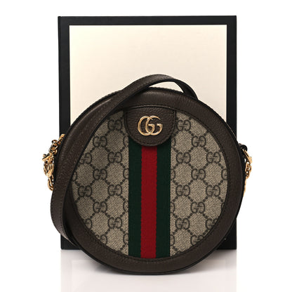 Gucci GG Supreme Monogram Web Mini Ophidia Round Shoulder Bag Brown 12 of 12