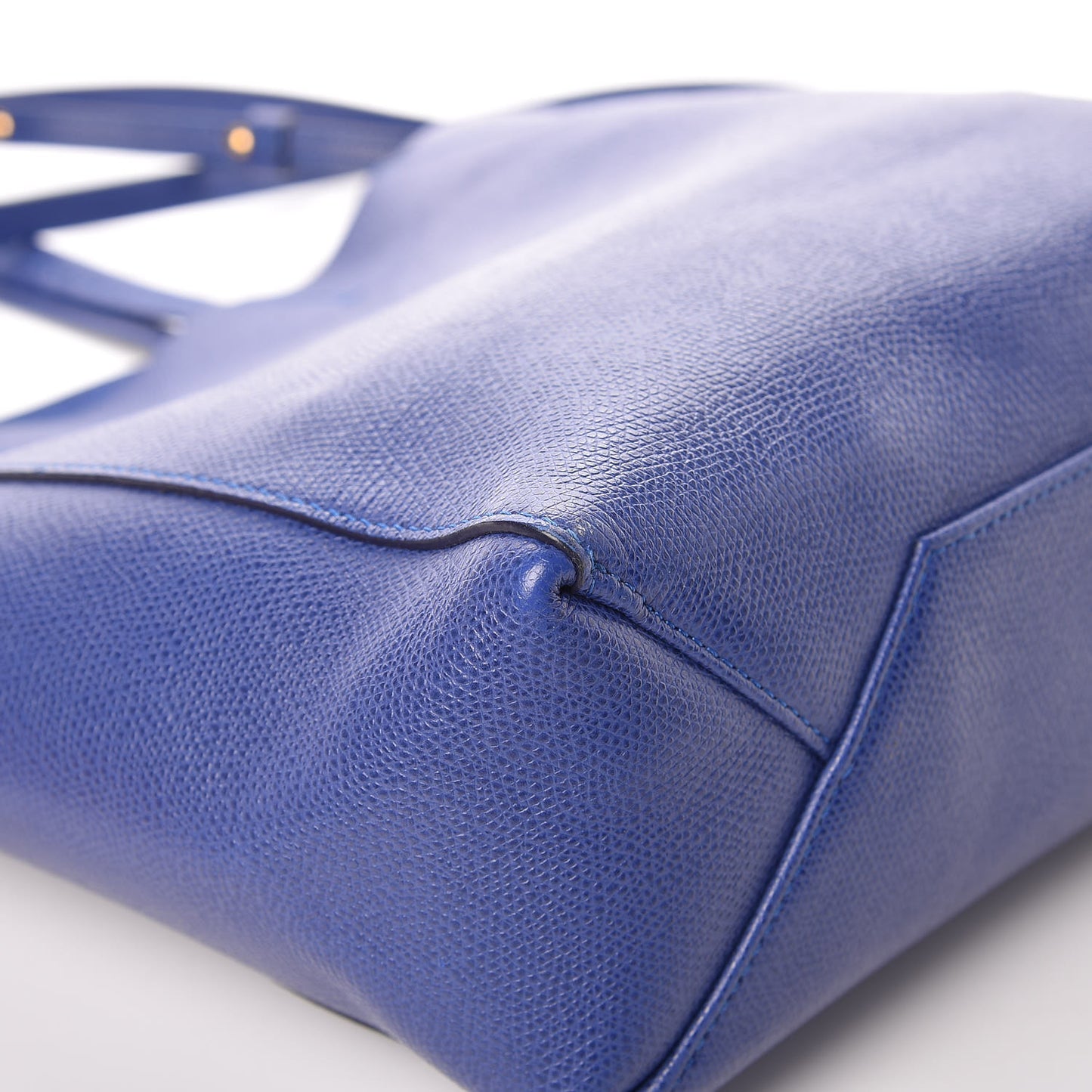 Grained Calfskin Small Vertical Cabas Indigo