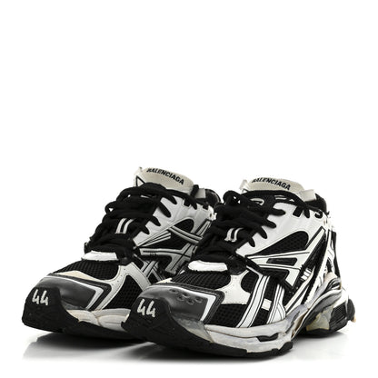Balenciaga Mesh Rubber Bi-Color Mens Runner Sneakers 44 White Black 4 of 8