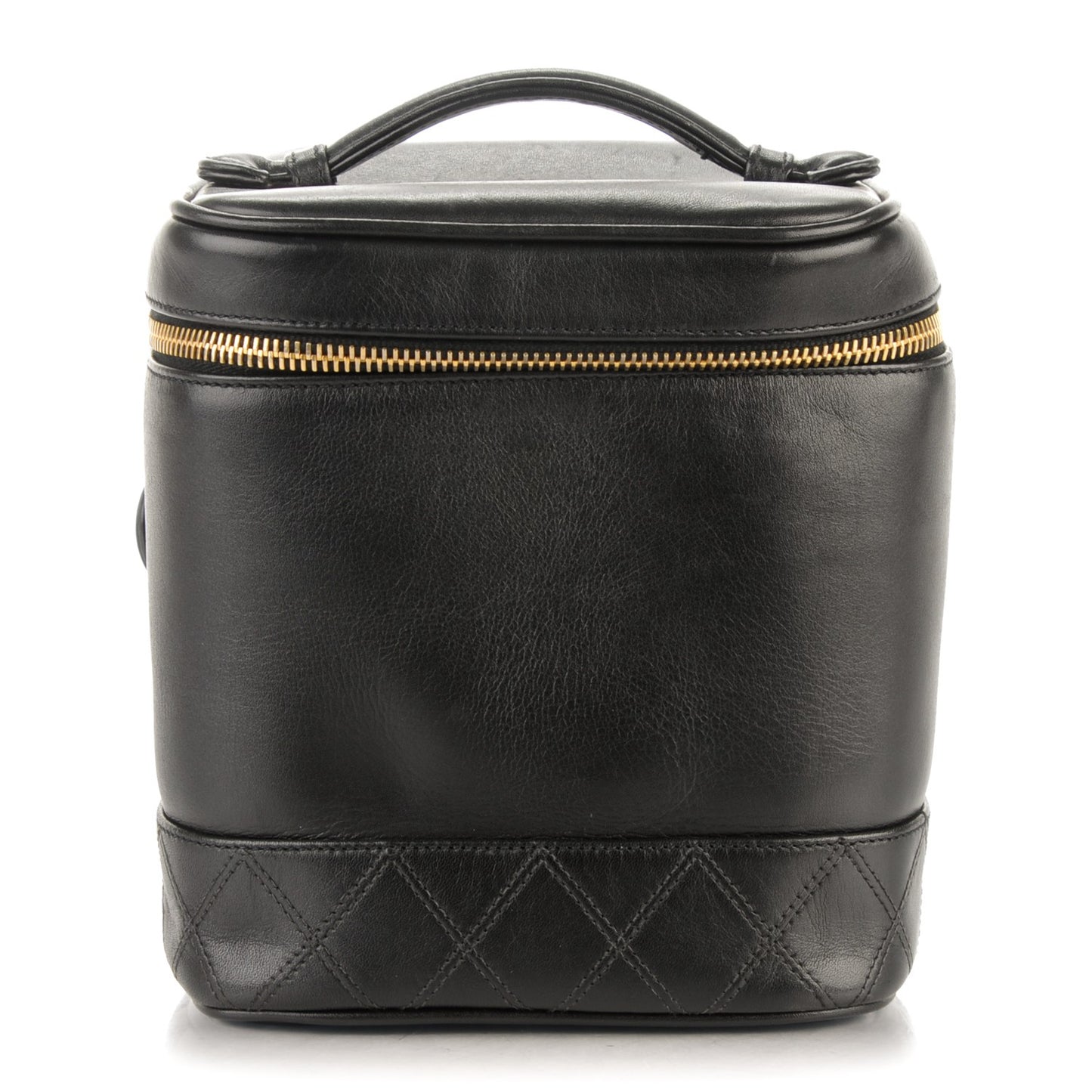 Lambskin Vanity Cosmetic Case Black