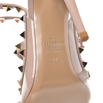 Valentino Garavani Patent Nappa Rockstud Ankle Strap 100mm Pumps 38 Poudre 6 of 8