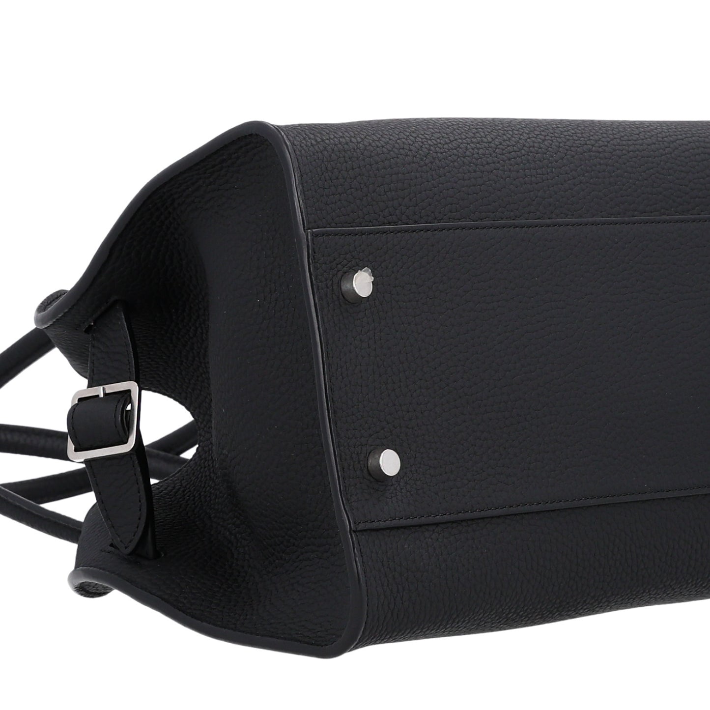 Matte Grained Calfskin Margaux Shoulder 12 Black