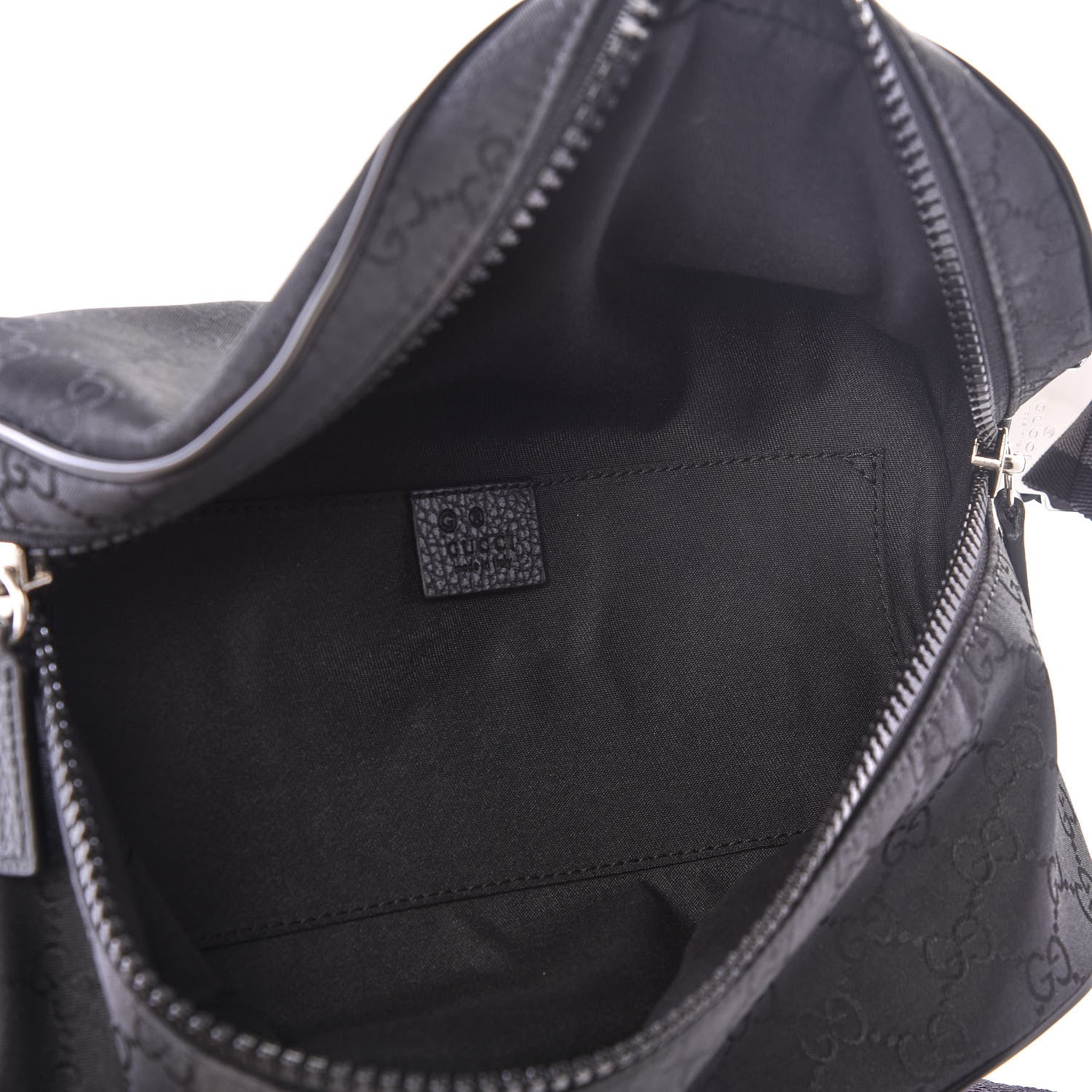 Gucci Nylon Monogram Fanny Pack Belt Bag Black 4 of 9