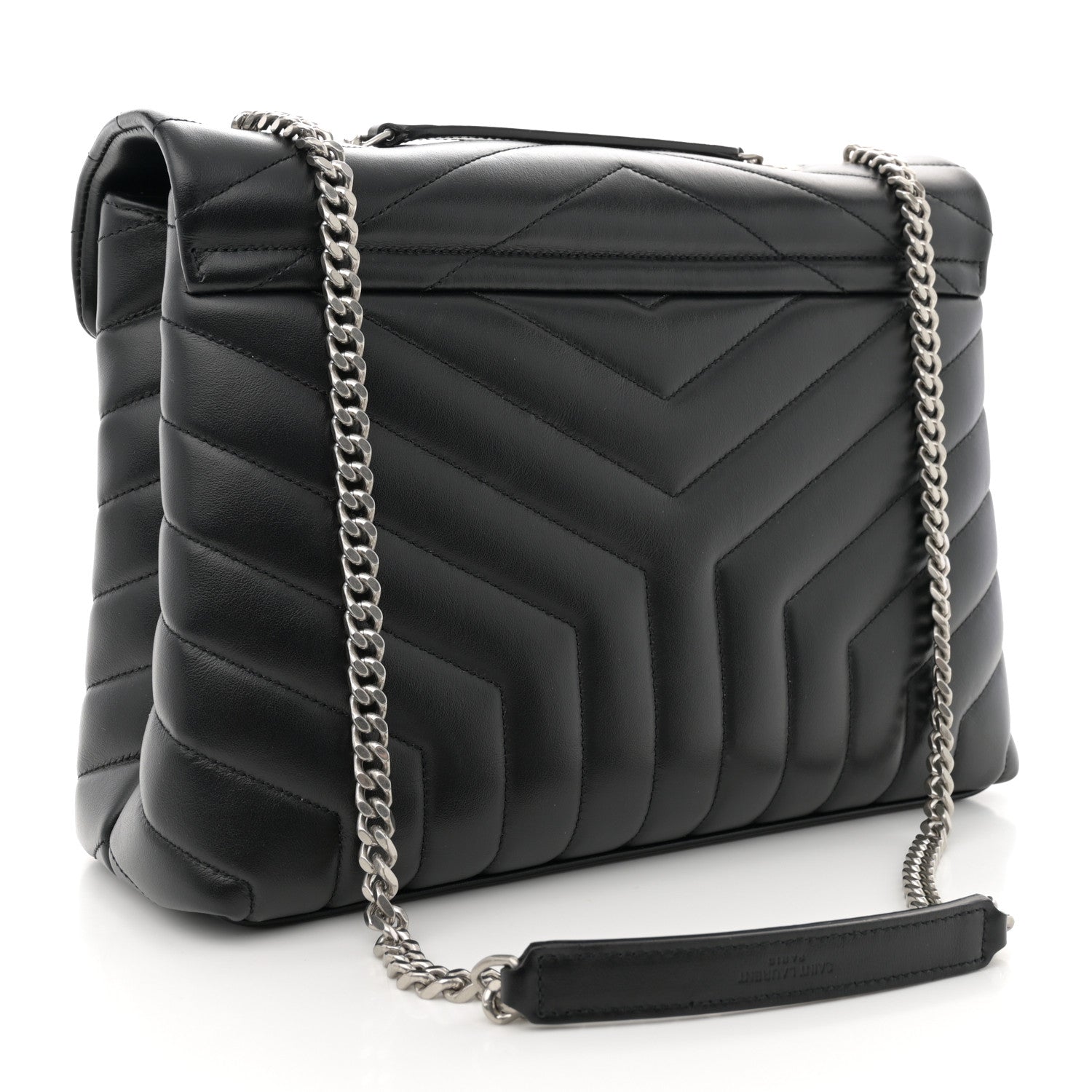 Saint Laurent Calfskin Y Quilted Monogram Medium Loulou Chain Satchel Black 3 of 10