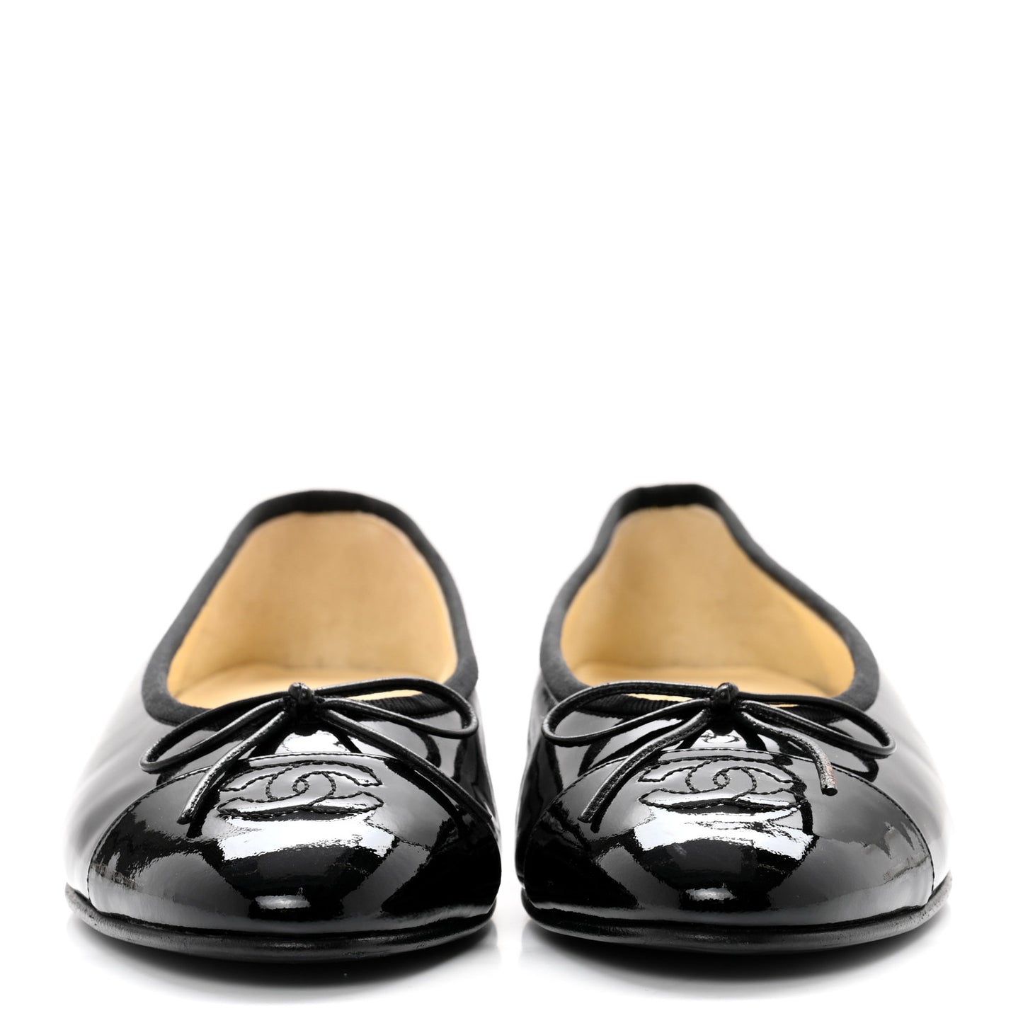 Patent CC Cap Toe Ballerina Flats 37.5 Black