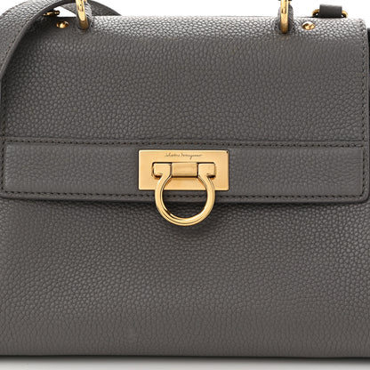 Salvatore Ferragamo Grained Calfskin Sofia Satchel Urban Grey 7 of 9