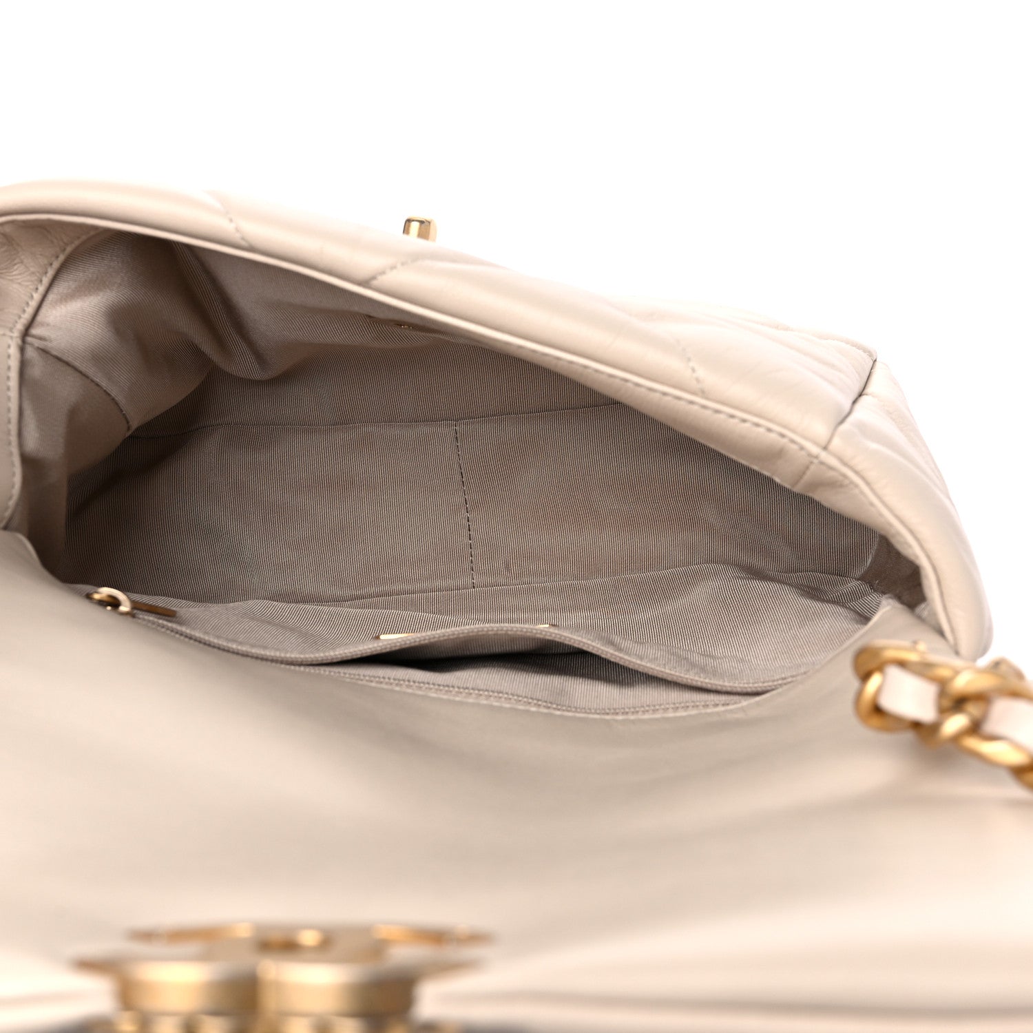 Chanel Goatskin Quilted Medium Chanel 19 Flap Beige 5 of 9
