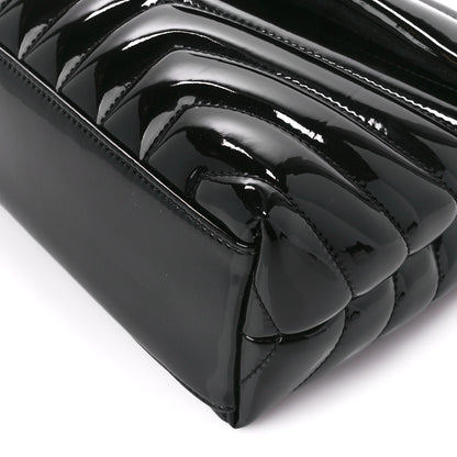 Saint Laurent Patent Y Quilted Monogram Small Loulou Chain Satchel Black 10 of 10