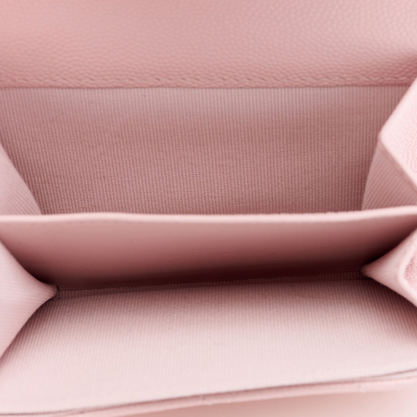 Caviar Quilted Crystal Enamel Flap Card Holder Pink