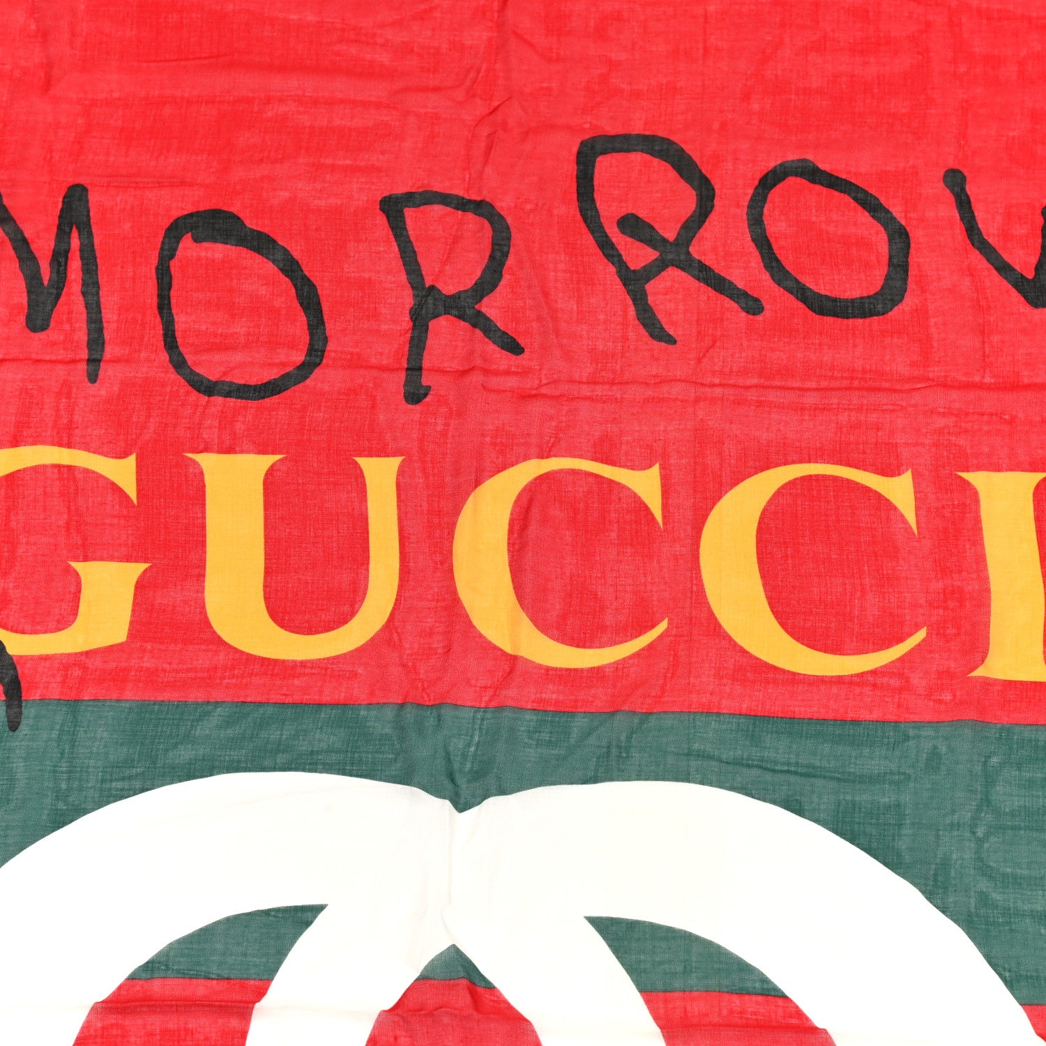 Gucci Modal Silk Coco Capitan Logo Square Scarf Flame 5 of 5